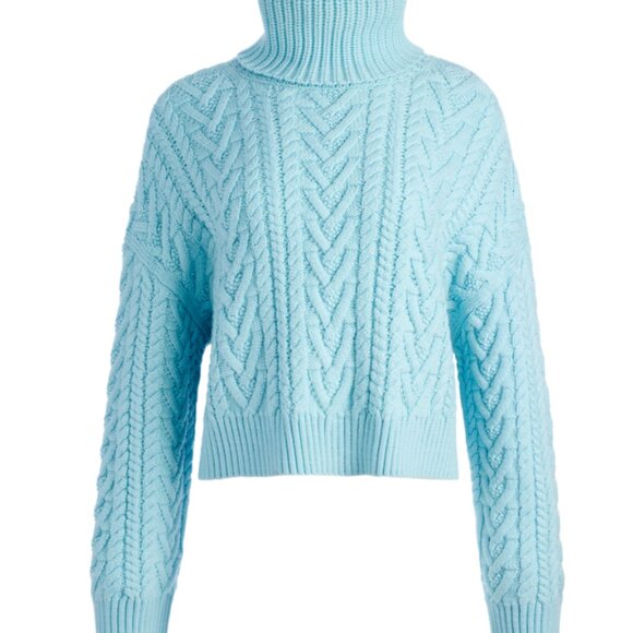 ALICE + OLIVIA Nance Wide Sleeve Cable Knit Turtleneck Size XS - Picture 3 of 6